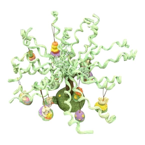 Mini Miniature Easter Tree Spring Eggs Decor Decoration Rabbit Bunny Easter VTG - Picture 6 of 13